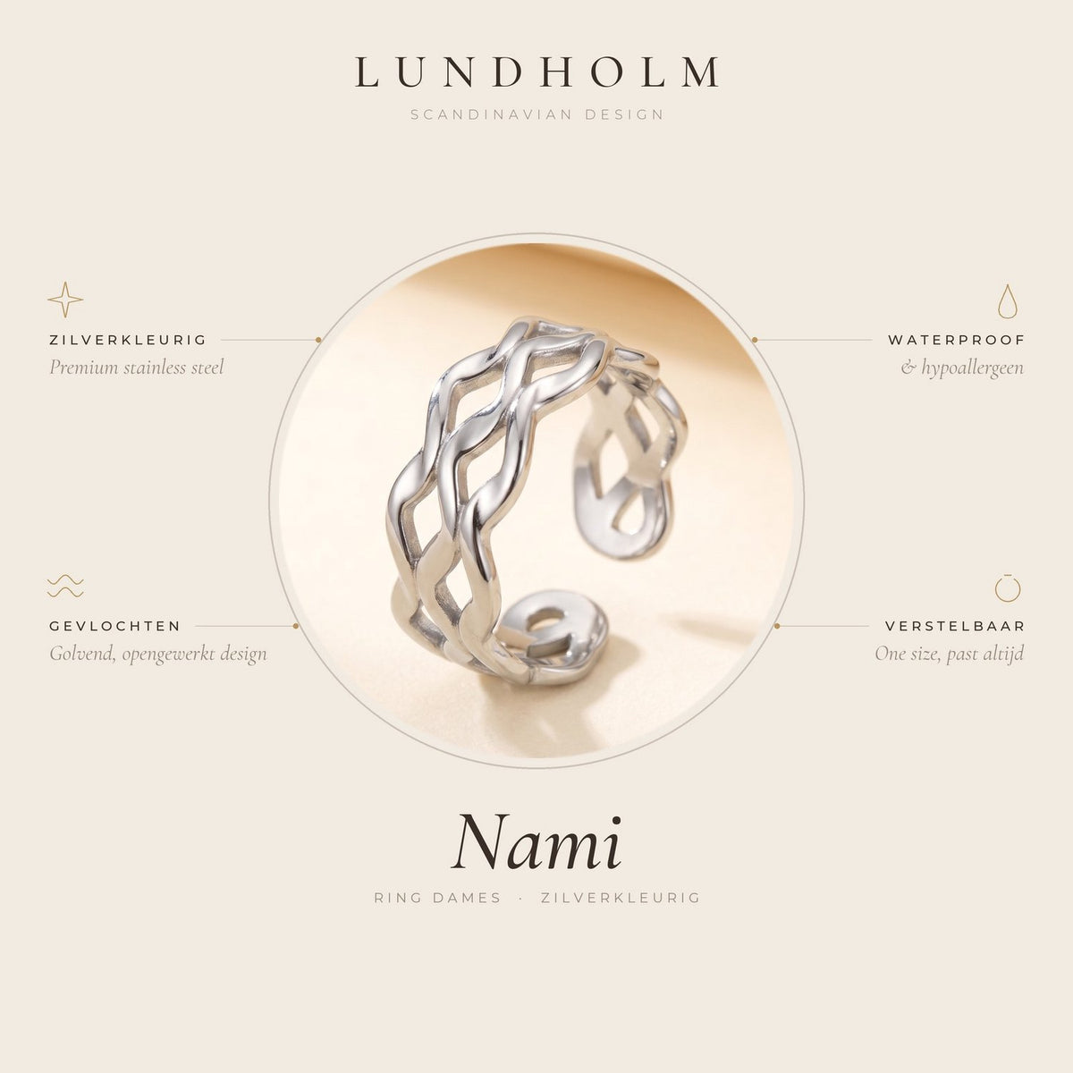 Lundholm Nami open ring verstelbaar