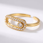 Lundholm Nella fidget ring goudkleurig zirkonia anxiety ring