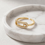 Lundholm Nella ring zirkonia bovenkant goud PVD