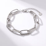 Lundholm Nicola dubbellaagse armband dames zilverkleurig – stainless steel schakelarmband