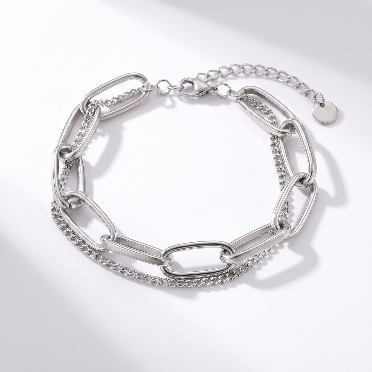 Lundholm Nicola dubbellaagse armband dames zilverkleurig – stainless steel schakelarmband