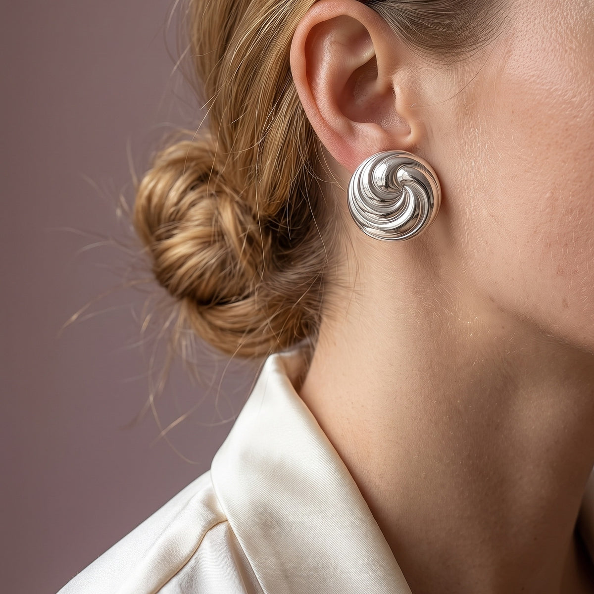 Noray – Chunky Wave Ohrstecker – Silberfarben