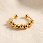 Lundholm Nova ring goud - verstelbare anxiety ring met schuivende bolletjes