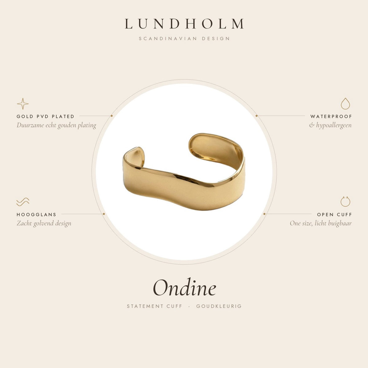 Lundholm Ondine open armband