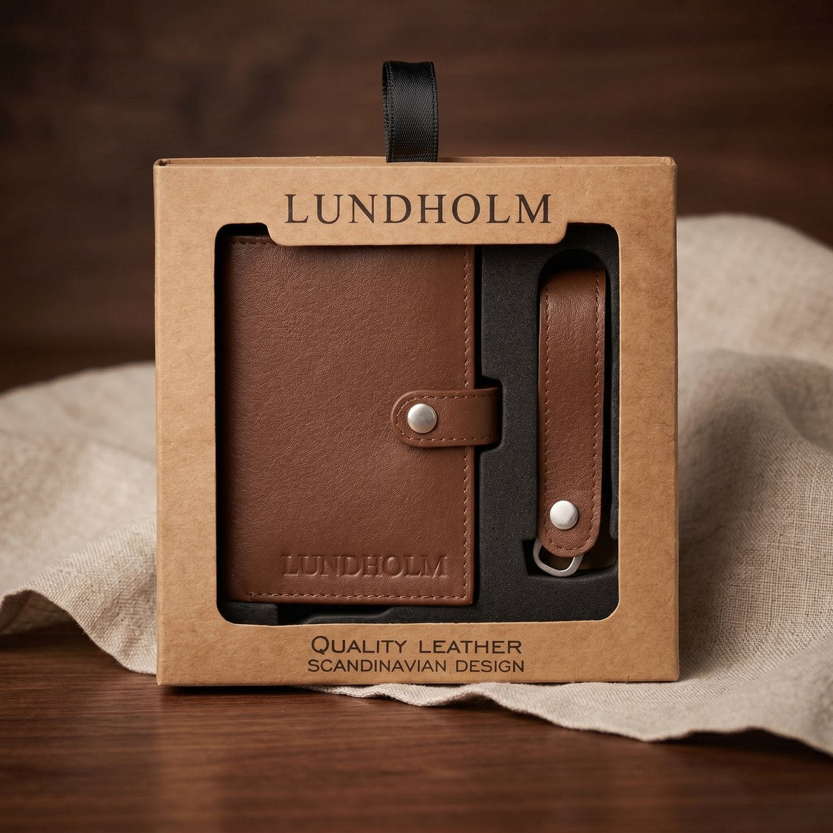Lundholm Örebro bruin compact formaat — past in broekzak, jaszak of tas