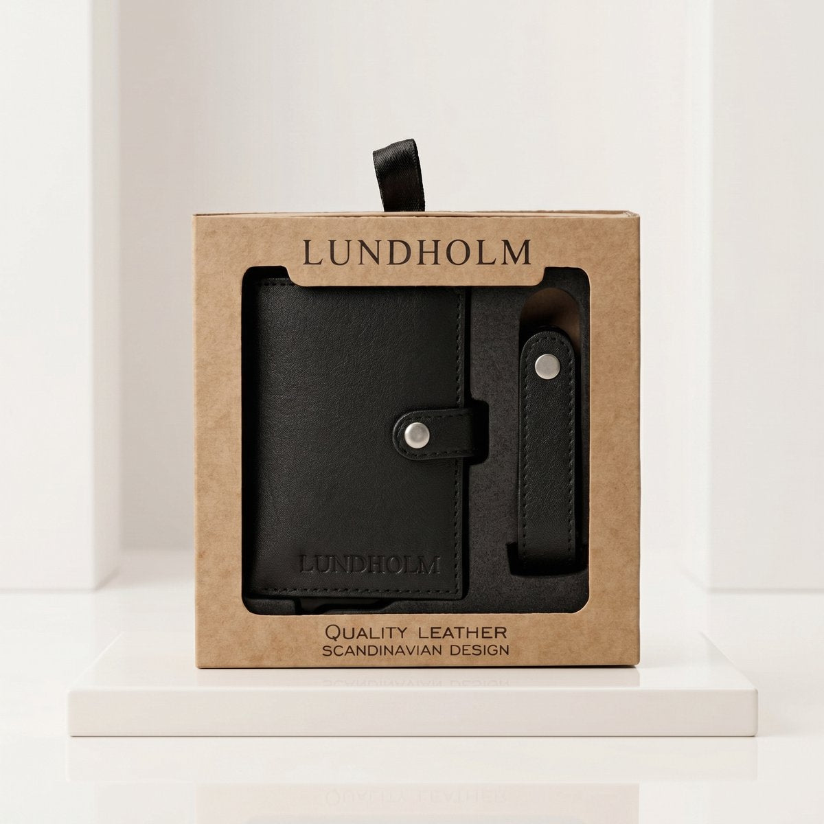 Lundholm Örebro zwart leren sleutelhouder key organizer — sleutels netjes bij elkaar