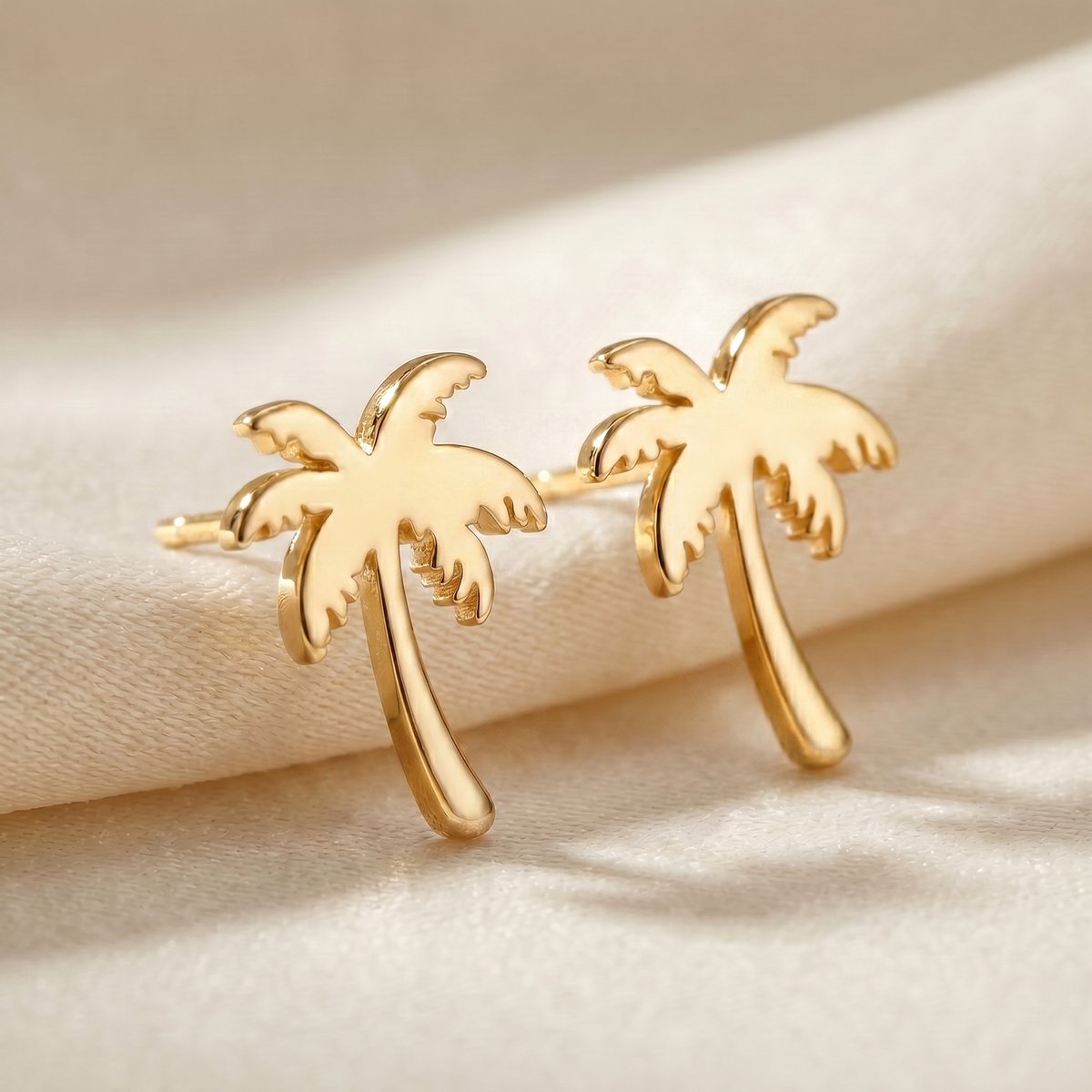 Lundholm Palm goudkleurige palmboom oorbellen – 1,1 cm