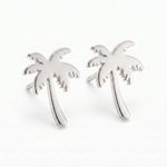 Lundholm Palm oorknopjes dames zilverkleurig – palmboom design, stainless steel