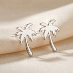 Lundholm Palm zilveren palmboom oorbellen – 1,1 cm, waterproof en hypoallergeen