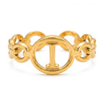 Lundholm Quincy letter I ring goud PVD verstelbare naam ring