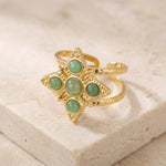 Lundholm Riley ring met groene stenen