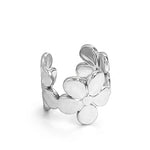 Lundholm Sandy earcuff dames zilverkleurig – bloemenpatroon, stainless steel