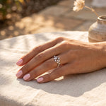 Lundholm Sanna zilveren ring met marquise zirkonia steentjes