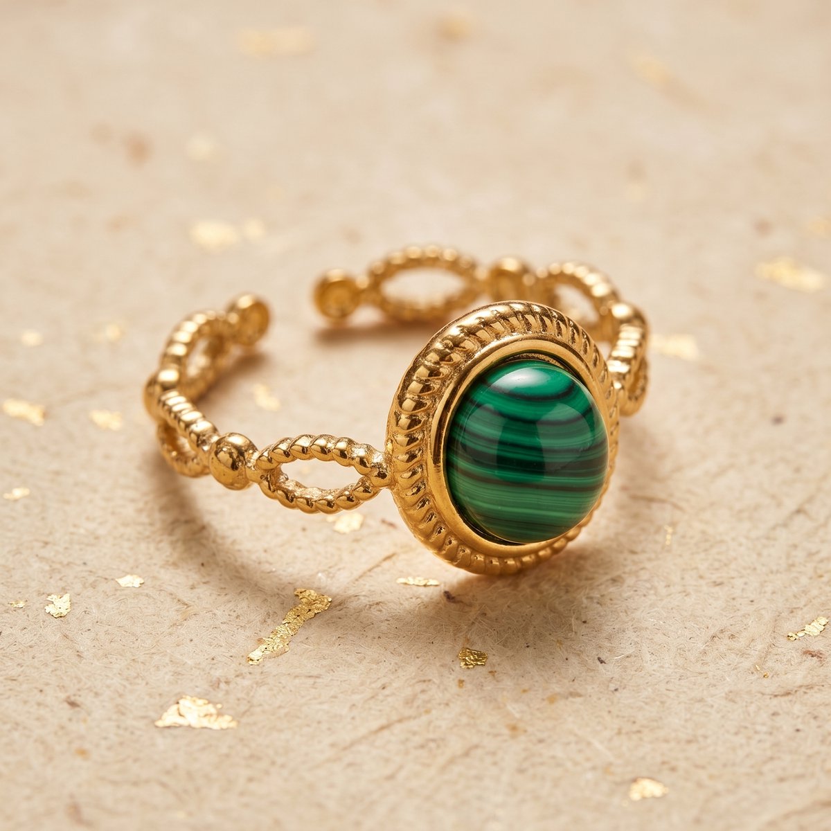 Lundholm Siv ring detail groene steen