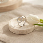 Lundholm Sloane ring dames zilverkleurig met open cirkel en steentjes
