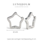 Lundholm Ster Oorringen formaat 2,15 x 2,1 cm – Zilverkleurig