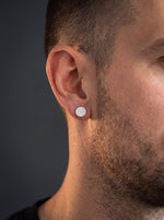 Lundholm Storm – Matte Ronde Heren Oorknopjes 8 mm – Zilver
