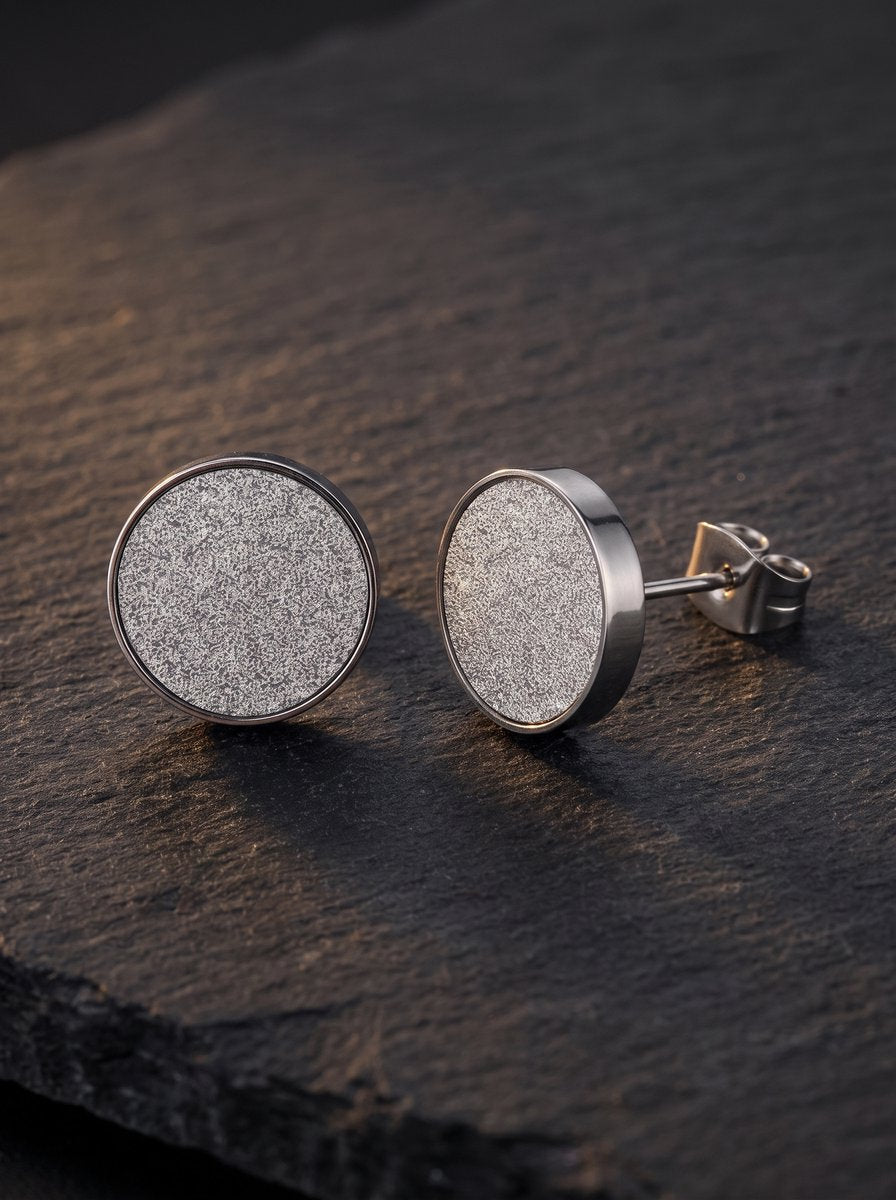 Lundholm Storm – Matte Ronde Heren Oorknopjes 8 mm – Zilver