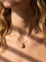 Lundholm Talia gouden ketting met tijgeroog – 45 + 5 cm