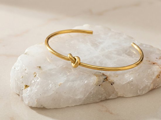 Lundholm Tammy open bangle goud – one size, waterproof en hypoallergeen