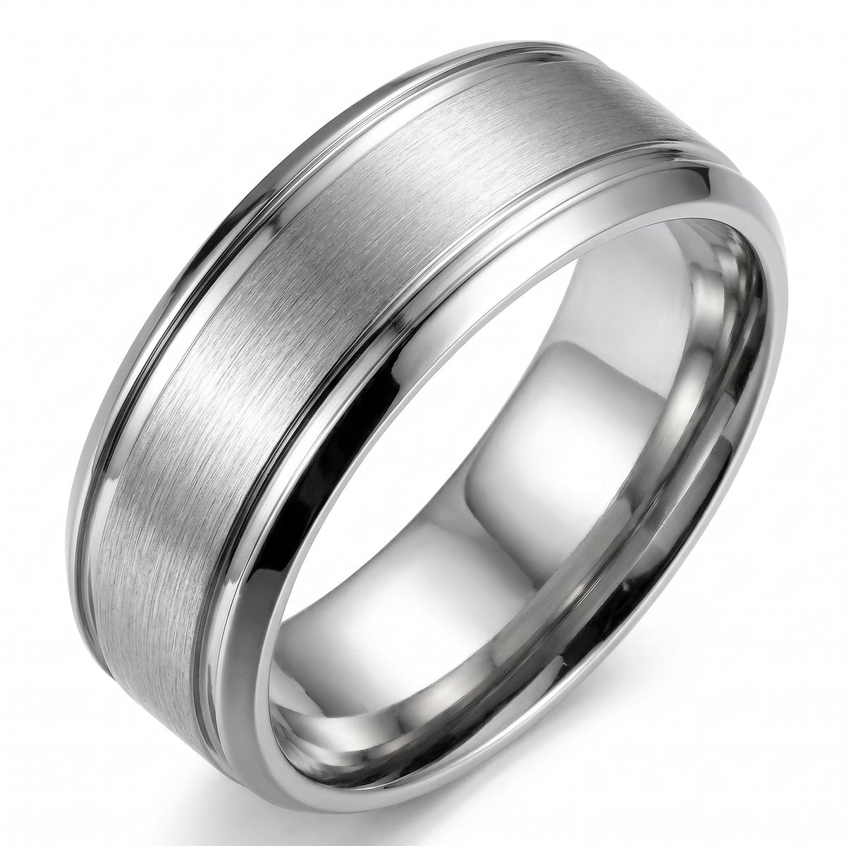 Lundholm Torsten heren ring zilver - premium stainless steel 8mm brede ring