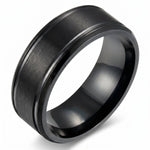Lundholm Torsten heren ring zwart - premium stainless steel 8mm brede ring