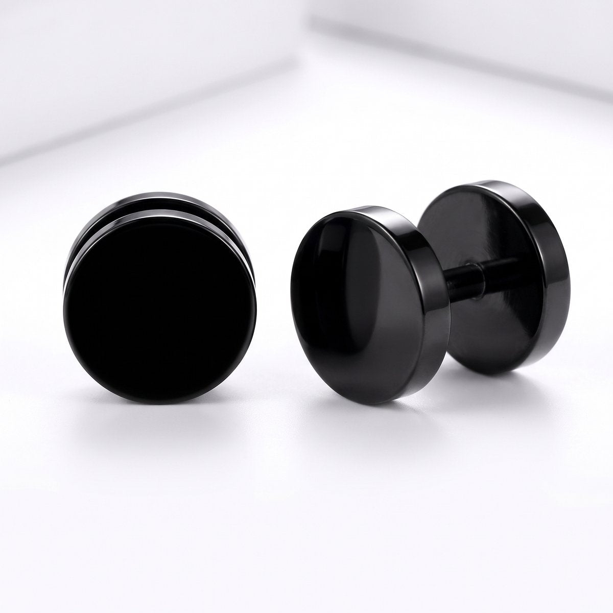 Lundholm Vidar fake plug oorknopjes heren zwart 9 mm