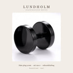 Lundholm Vidar fake plug 9 mm heren zwart detail met schroefsluiting