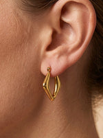 Lundholm Vivey goud oorringen in cadeauverpakking — hoops creole geometrisch Scandinavisch