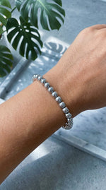 Lundholm Yuna kralenarmband zilver aanzicht — premium stainless steel armband dames hypoallergeen