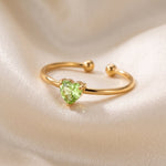 Lundholm Zoe Augustus birthstone ring goud – verstelbaar one size