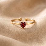 Lundholm Zoe januari geboortesteen ring goud – verstelbaar one size