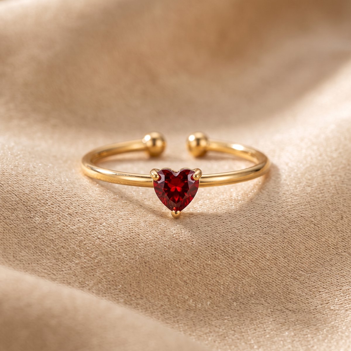 Lundholm Zoe januari geboortesteen ring goud – verstelbaar one size