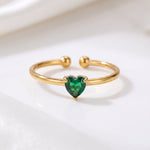 Lundholm Zoe ring mei dames goudkleurig – birthstone ring met groen hartje