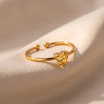 Lundholm Zoe november geboortesteen ring goud – verstelbaar one size