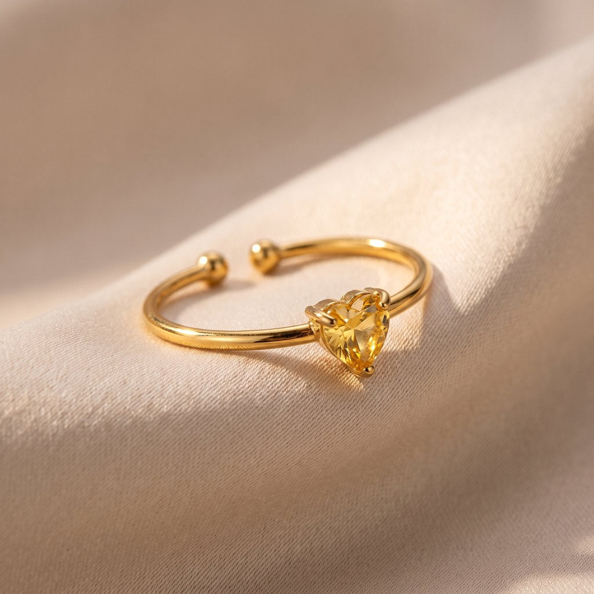 Lundholm Zoe november geboortesteen ring goud – verstelbaar one size