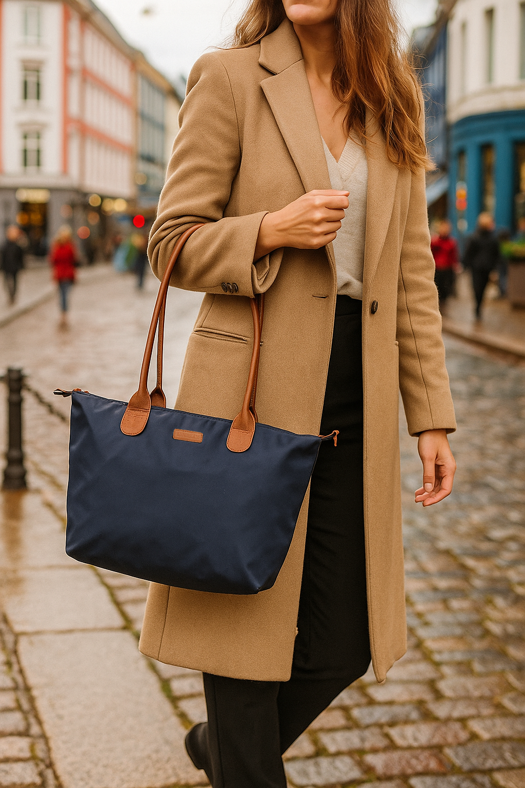 Shopper Dames Handtas dames Tote Bag Donkerblauw - Shopper dames met rits - Danviken Serie - Blauw